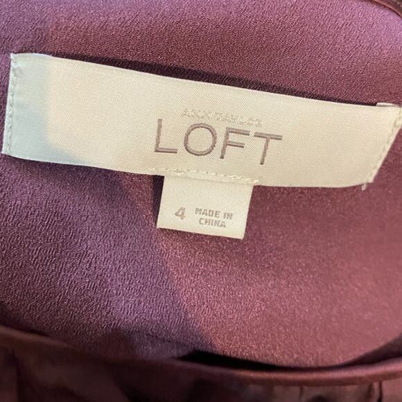 LOFT satin looking polyester dress gorgeous color party dress - women's 4 - Picture 7 of 8